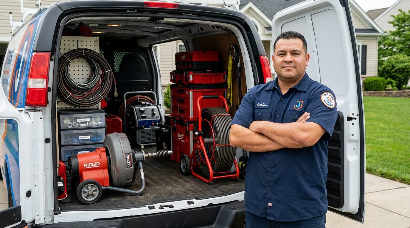 Professional drain cleaning equipment and Johns Plumbing LLC plumber in Greenback